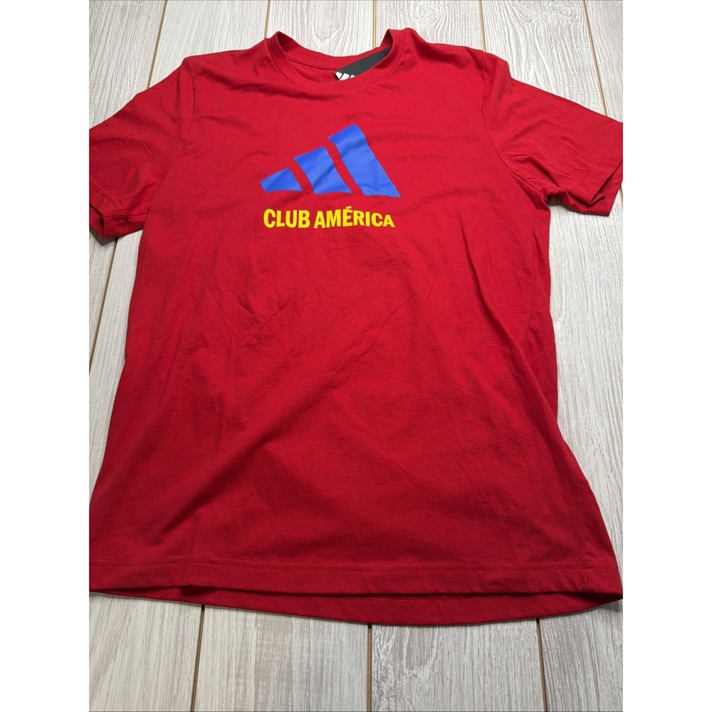 New Adidas Mens Club America Soccer Short Sleeve Shirt Size Medium Red
